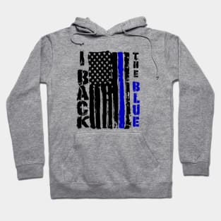 I Back the Blue American Police Support Blue Line Hoodie